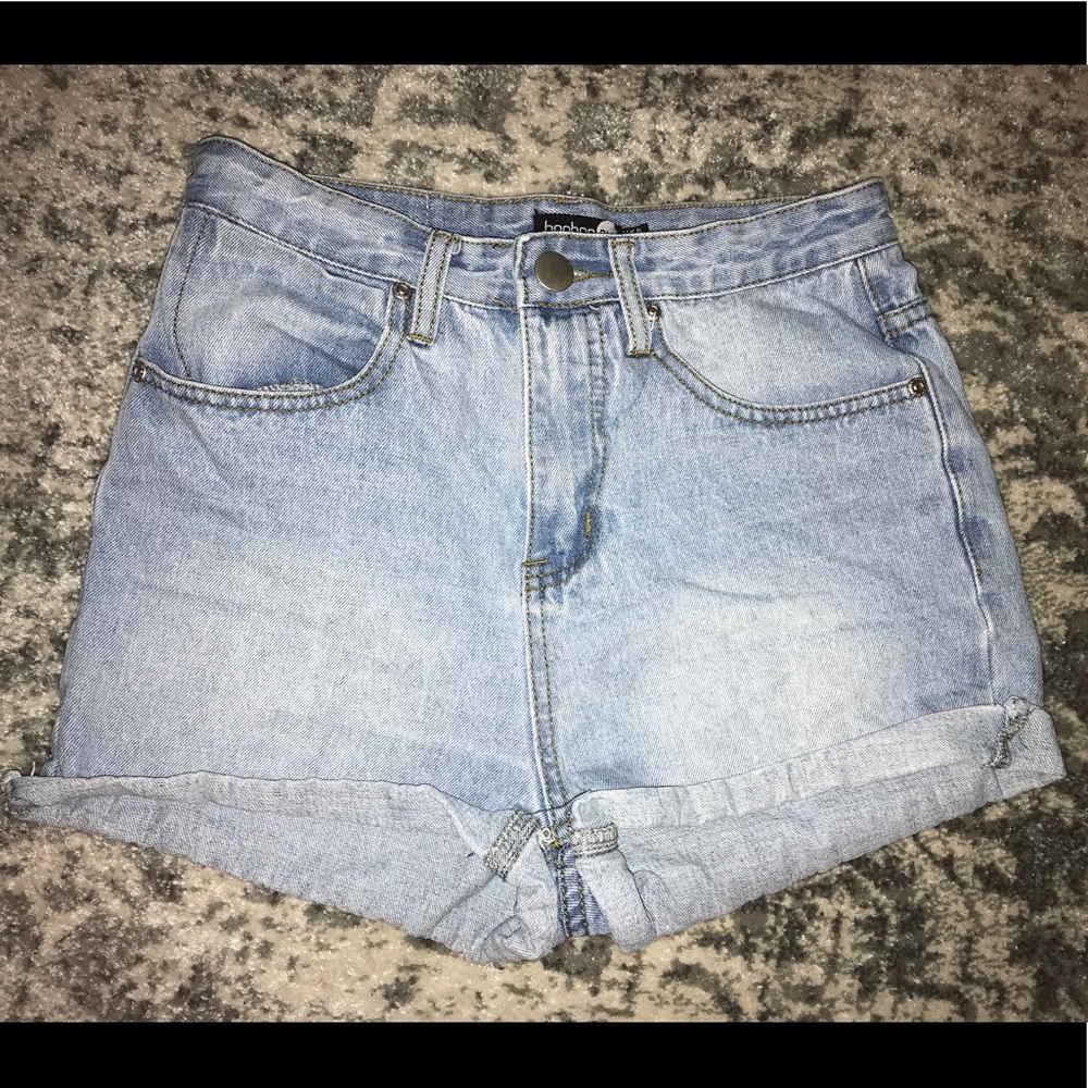 High rise denim shorts
